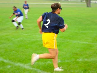 Villa Park Police Officer Running the Bases